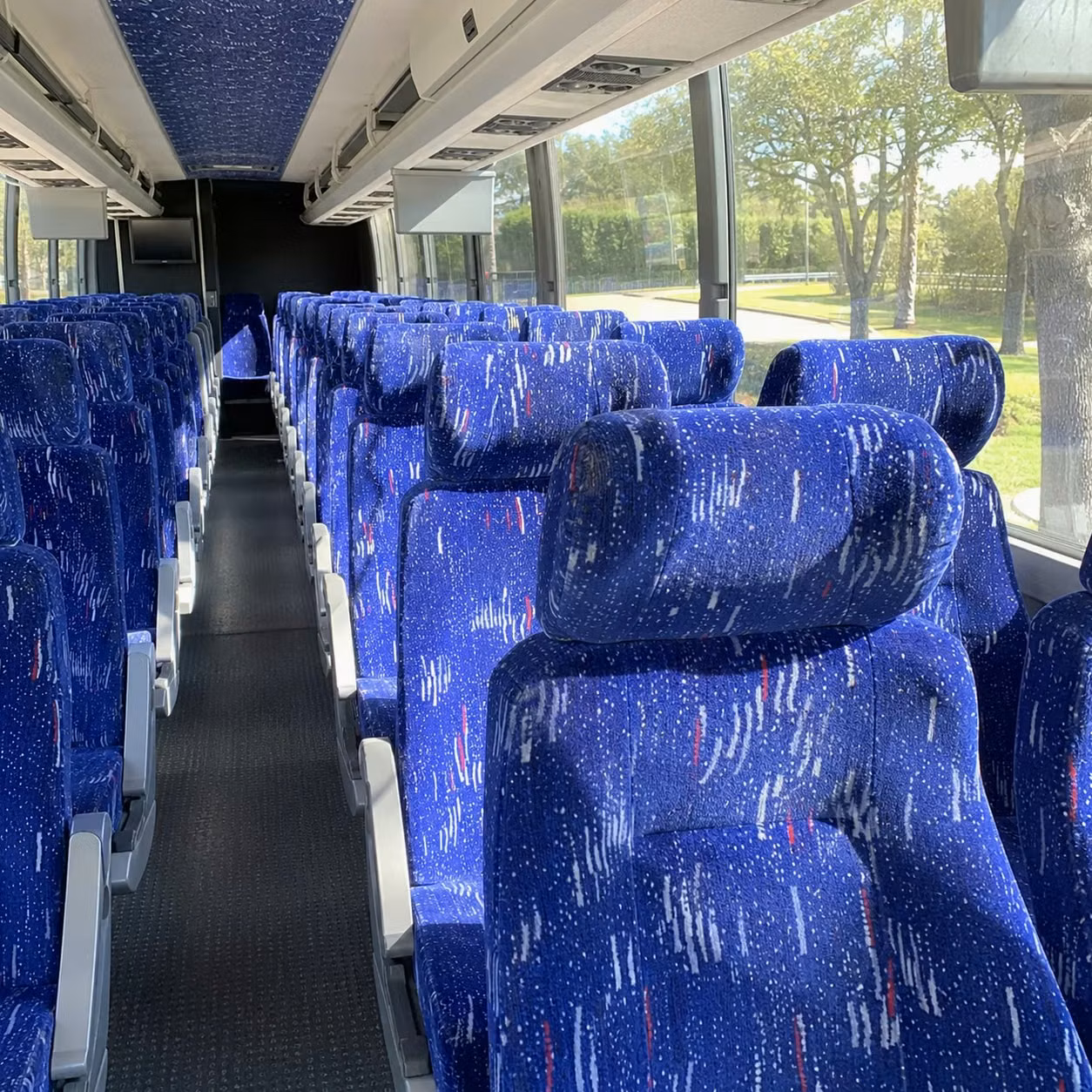 56 passenger charter bus inside