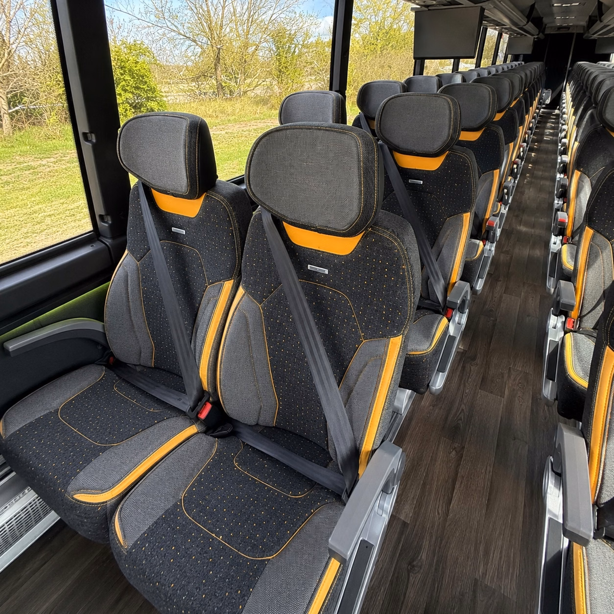 56 passenger charter bus interior
